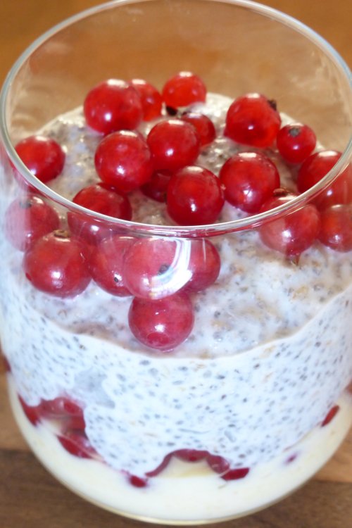 Redcurrant and Chia Breakfast Pot.  Ready for action!